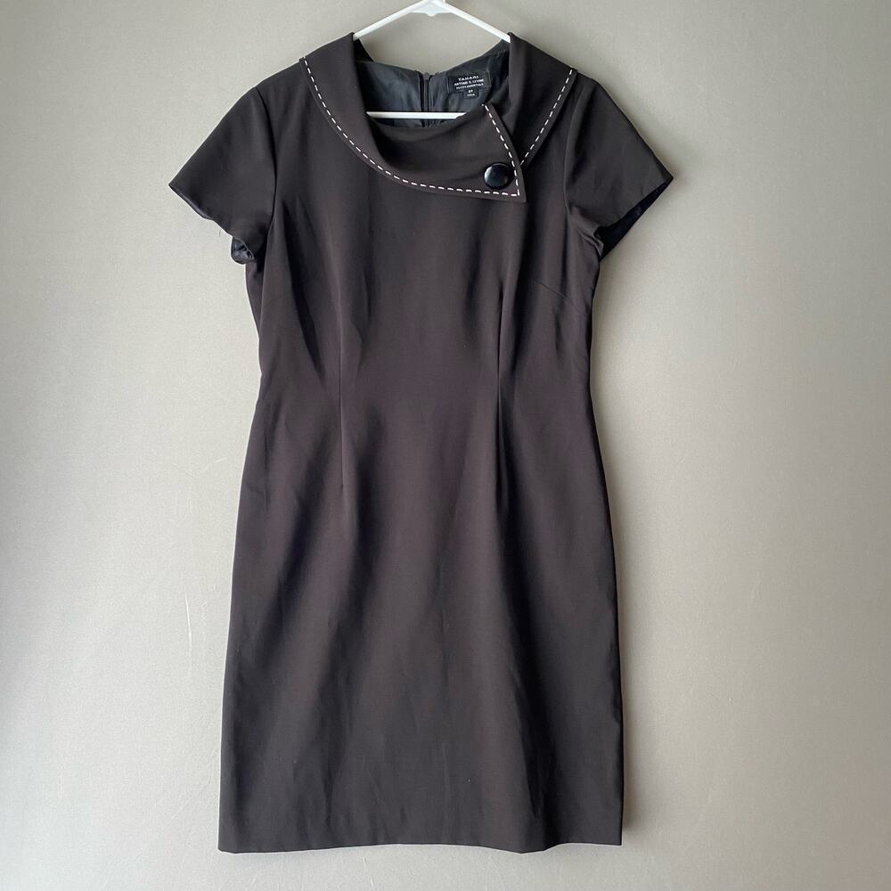 Tahari Office Siren Academia Professional‎ Sheath Dress 8P Black